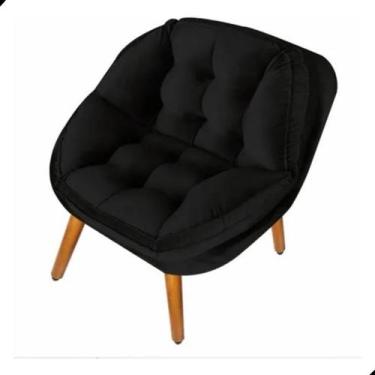 Imagem de Poltrona California Para Sala Veludo de Amamentação do Papai - Fina Mo