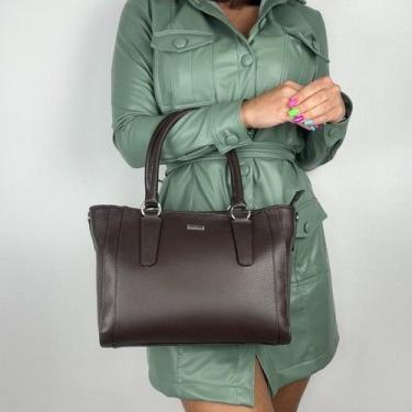 Imagem de Bolsa recuo em couro legítimo b.935, Café