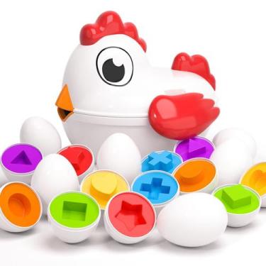 Imagem de Brinquedo separador TEMI Toddler Chicken com 6 ovos de brinquedo para 