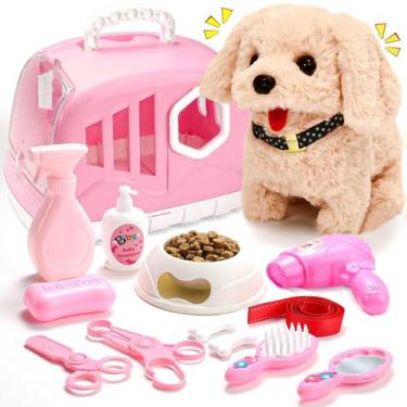 Imagem de Filhote de pelúcia Toy Volmop Dog com transportador e acessórios para 