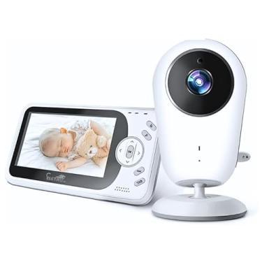 Imagem de Babá Eletrônica, Câmera para Bebês com Tela, Monitor de Bebê Digital com Câmera, Tela LCD 4.3 Polegadas, Visão Noturna, Comunicação Bidirecional, Alcance 260m, Branco