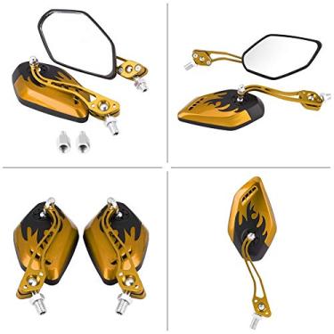 Imagem de Espelhos Traseiros de Motocicleta Ultra Transparentes, Vista Lateral de Alumínio Resistente e Resistente de Colisão, Espelhos de Scooter Universal Totalmente Ajustáveis ​​com