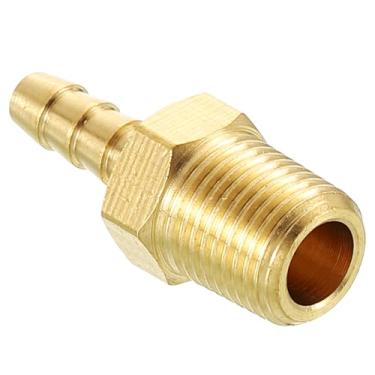 Imagem de Kozelo Conector adaptador de acessórios de farpa de mangueira de latão Farpa de mangueira de 1/20.3 cm para conexões macho NPT de 1/20.3 cm para máquinas domésticas, banheiras de massagem, sistemas de