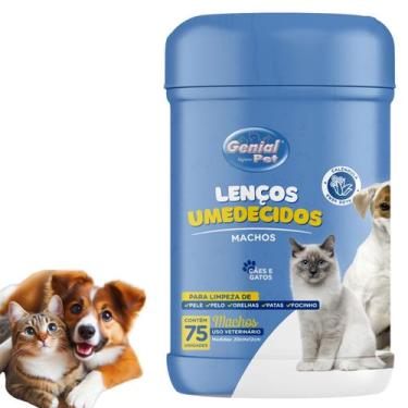 Imagem de Lenço Umedecido Banho Pet Cachorro Gato Hamster 75un Oferta - Dog Way 
