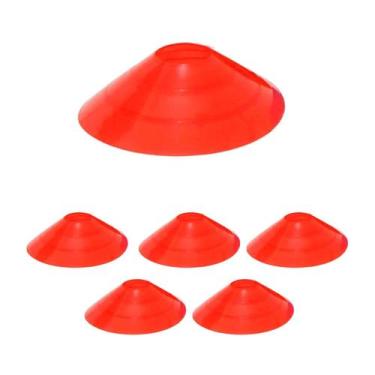 Imagem de 6x Chapéu Chines Cone 19cm Mini Treino Esporte Funcional VERMELHO - 36