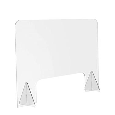 Imagem de KALLORY Painel divisores de prevenção de defletores de mesa protetora para escritório placa divisória de mesa transparente barreira de recepção protetor de bloco universal suporte de livro blocos de