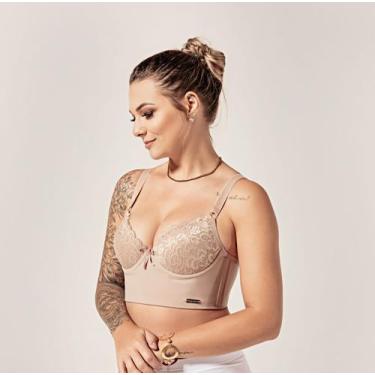 Imagem de Sutiã modelador alta sustentação 4 barbatanas - Moça Bonita, G, Creme