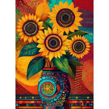 Imagem de Vasos de girassol radiantes Puzzle Hiwhy 1000 peças para adultos