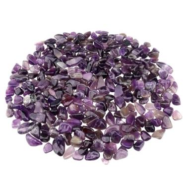 Imagem de 400 g Ametista Natural Aquário Cascalho Enchimento de Vaso de Cristal Esmagado Quartzo Suculentas Pedras Decoração de Tanque de Peixes Seixos Polidos Formato Irregular - Ametista