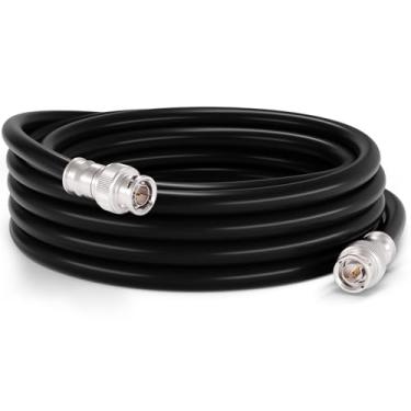 Imagem de Cabo BNC, feito nos EUA, preto RG6 HD-SDI e cabo SDI (com duas conexões BNC machos) - 75 Ohm, cabo profissional e de baixa perda - 12,2 m (40')