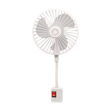 Imagem de FLCPJGV Ventilador com plugue de mesa, pescoço flexível, ajustável, baixo ruído, para dormitório doméstico