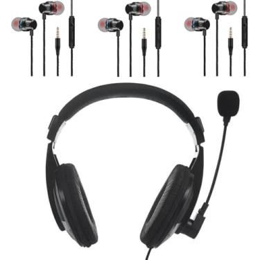 Imagem de HPLRZXI Fones de ouvido com fio – Fones de ouvido intra-auriculares com isolamento de ruído de 3,5 mm, 3 peças, fones de ouvido intra-auriculares com fio, fones de ouvido com microfone, 3,5 mm.