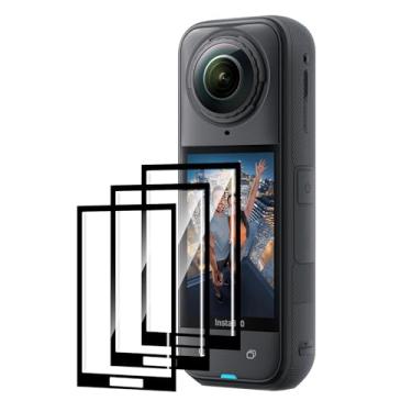 Imagem de Anoowkoa Pacote com 3 películas protetoras de tela para câmera insta 360 X5/insta 360 X4 película de vidro temperado. Antiquebra. Anti-arranhões e sem bolhas, dureza 9H. Fácil instalação. Para