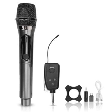 Imagem de Microfone de Mão Sem Fio, Microfone de Mão UHF Com Receptor 2.4G, de Microfone de Bobina Dinâmica de Redução de Ruído para karaokê, Festa de Canto, Discurso de Casamento