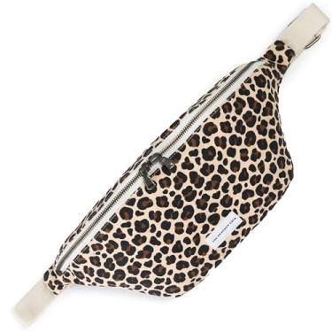 Imagem de The Peacock Crew Pochete – Bolsa tiracolo de algodão elegante para homens e mulheres – alça ajustável, zíper duplo – bolsa de ombro de tecido premium, Trekker Leopard, 14.5 x 6.3 x 3.6 inches, Bolsa