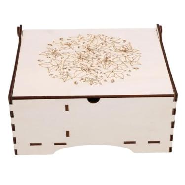 Imagem de GLOGLOW Caixa de Armazenamento de Mesa de Madeira Com 4 Compartimentos, Personalização Pronta, Montagem de Tenon, Compilação Robusta de Madeira Compensada, Design Fácil de Caça,