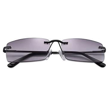 Imagem de Vepiant Óculos De Sol Sem Aro Para Leitura Ao Ar Livre, Homens E Mulheres, Com Lentes Coloridas, Dobradiça Mola Confortável, Aumento Presbiopia, Esportivos Retangulares, Não Bifocais