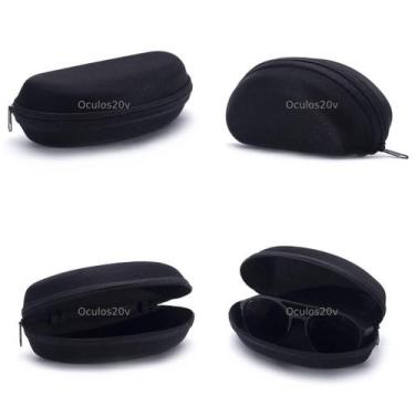 Imagem de Kit 100 Porta Oculos Estojo Óculos Sol Zíper Preto - Oculos20V