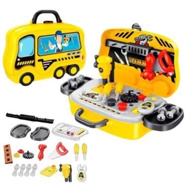 Imagem de Kit de Ferramentas Maleta Infantil de Brinquedo 2 Em 1 Vira Ônibus com