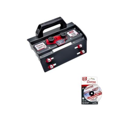 Imagem de Base de Corte 45 Graus para Porcelanato, Guia para Serra Mármore, Corte de Pedra e Piso + Disco Diamantado Para Vidro Profissional Kit