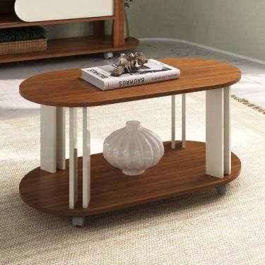 Imagem de Mesa de Centro Ciclo 1 Prateleira 100% Mdf Cedro/Off White - Pnr Móvei