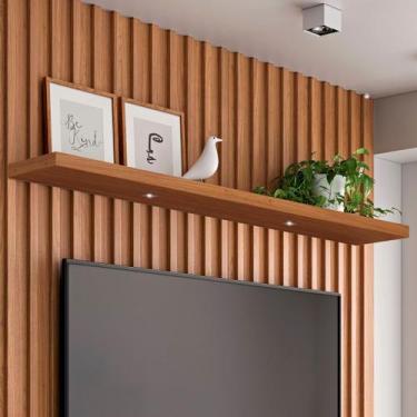 Imagem de Prateleira 150cm com Led Freijó - Pradel, Marrom, Moderno