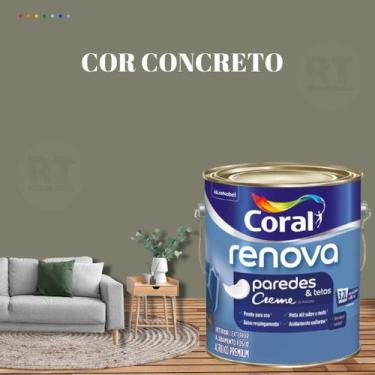 Imagem de Tinta Para Parede Acrílica Coral Renova Cor Cinza 3,2l Lavável Premium