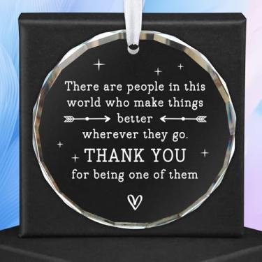 Imagem de Thank You Gifts for Women Men Boss Coworkers Manager Mentor Mom Friends BFF Glass Ornament Employee Appreciation Retirement Farewell Going Away Gifts