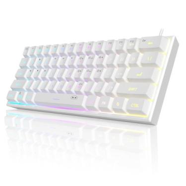 Imagem de Teclado para jogos MageGee Mini 60% RGB retroiluminado TS91 branco
