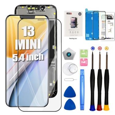 Imagem de EFAITHFIX Tela de substituição para iPhone 13 Mini 5,4 polegadas LCD 3D Touch Display Full HD Montagem de moldura digitalizador (A2481, A2626, A2628, A2629, A2630) com ferramentas de reparo Protetor