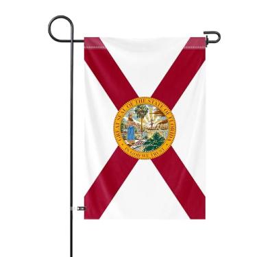 Imagem de Bandeira Florida State Garden Yard 30,5 x 45,7 cm Bandeira vertical dupla face poliéster pequena bandeira patriótica celebração do estado festa decoração externa