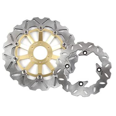Imagem de Arashi Discos de freio dianteiros traseiros rotores para Honda CB250F Hornet 250 1997-2018, acessórios de substituição de motocicleta dourado
