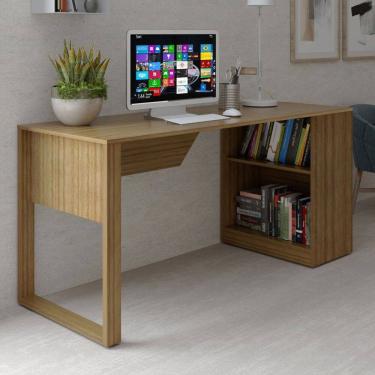 Imagem de Mesa Escrivaninha 1 Prateleira Me4182 Amêndoa - Tecno Mobili