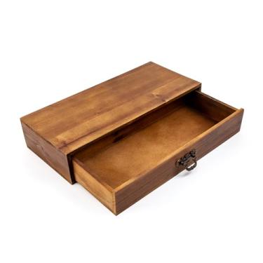 Imagem de BONNY DODO Organizador de gavetas de madeira, organizador de gaveta de mesa com gavetas, organização de escritório para mesa de bancada para guardar correspondência, telefone, fornecedores, óculos