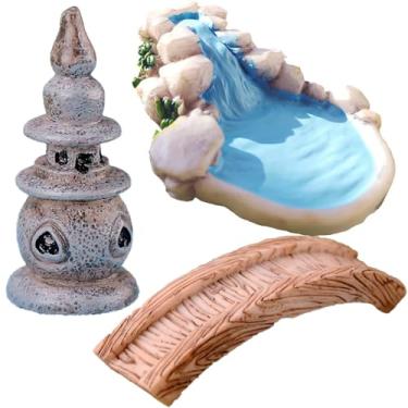 Imagem de jeeone Mini Farol, Estatuetas de Ponte, Poço de Água, Miniatura, Jardinagem, Piscina, Gramado, Água, Corrente, Terrário, Ponte, Estatueta, Micro Paisagem, Interior, Exterior, Acessório Decorativo