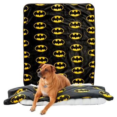 Imagem de Franco Pet Batman XL Supermacio aconchegante impermeável Sherpa cobertor para cães grandes, sofá/cama/carro, 152 x 203 cm (produto oficialmente licenciado)