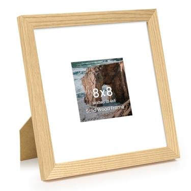 Imagem de Moldura para foto de 20,3 x 20,3 cm, moldura para parede, ângulo reto 20,3 x 20,3 cm, fosco para 10 x 10 cm, vidro temperado HD de 20,3 x 20,3 cm, para pendurar na parede vertical ou horizontal, 1