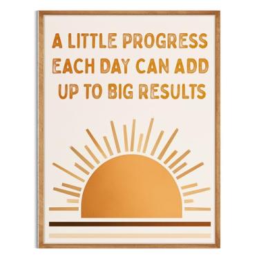 Imagem de TracyArt Cartazes motivacionais para sala de aula - Little Progress Each Day Add Up To Big Results, Unframed 33.0 cm x 43.2 cm