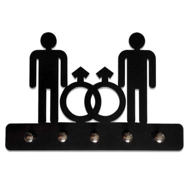 Imagem de Porta Chaves Casal Homem E Homem Decoração Criativa