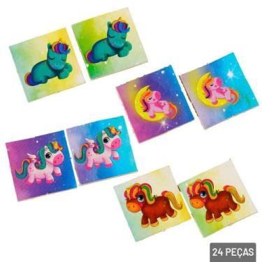Imagem de Jogo da Memória 24 Peças Unicórnio - Genérico