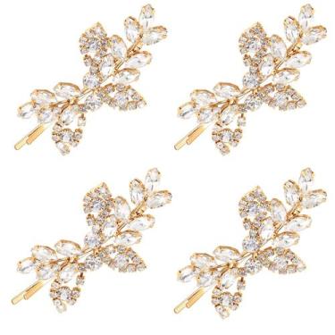 Imagem de Clipe de cabelo Waydress Rhinestone Wedding Bridal Leaf Crystal
