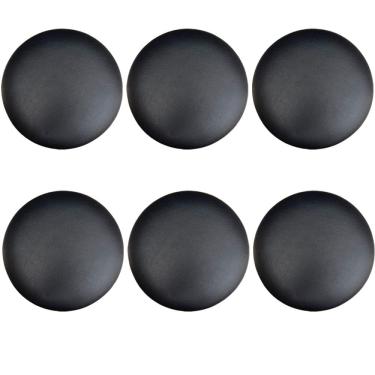 Imagem de Kit 06 Assentos Redondo Banqueta Cadeira Estofados Poltronas H02 Corino Preto 25 cm - Lyam Decor