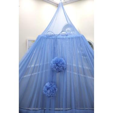 Imagem de Mosquiteiro Tenda 3,10x6,10m - Rede de Proteção com Arco em Respirável para Áreas Internas e Externas (Azul Serenity)