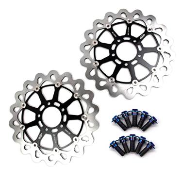 Imagem de Discos de freio dianteiro Arashi Rotores com parafusos de montagem para Suzuki Hayabusa GSX1300R 1999-2007, GSXR 600 97-03, GSXR 750 96-03, GSXR 1000 01-02, TL1000R 98-03, TL1000S 97--01, GSX. 1400 02