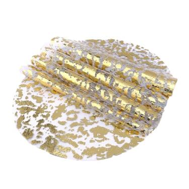 Imagem de 50 peças de jogo americano dourado, jogos americanos redondos de Natal, decorações de festa douradas, jogo americano descartável, jogo americano de jantar, tapetes de casamento, jogo americano redondo