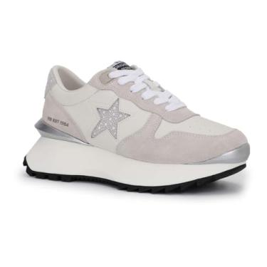 Imagem de VINTAGE HAVANA Tênis feminino de plataforma principal casual - branco, Pérolas multicoloridas, 40 BR