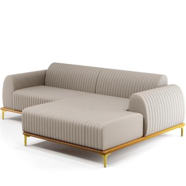 Imagem de Sofá 4 Lugares Com Chaise De Estar Molino 265cm Bege C-107