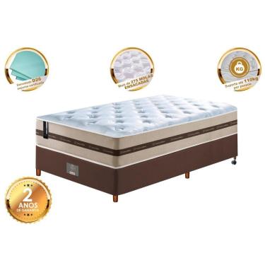 Imagem de Conjunto Cama Box Solteiro De Molas Ensacadas Cama Inbox Select Basic 88x188x65 Bege