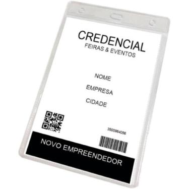 Imagem de Crachá sem Presilha Vertical 110X150 Transparente Pacote com 10 Unidad