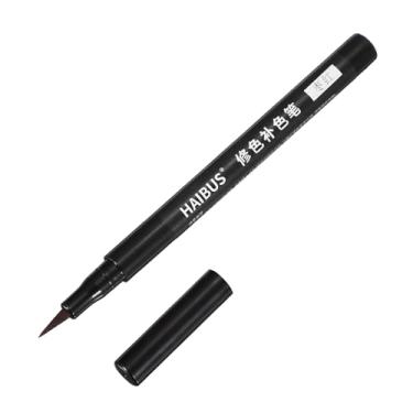 Imagem de PATIKIL Caneta marcador de tecido de 14 cm, marcador de ponta de pincel de tecido de secagem rápida à prova d'água para bricolagem de lona, jeans, linho, roupas, reparo de cores, vermelho